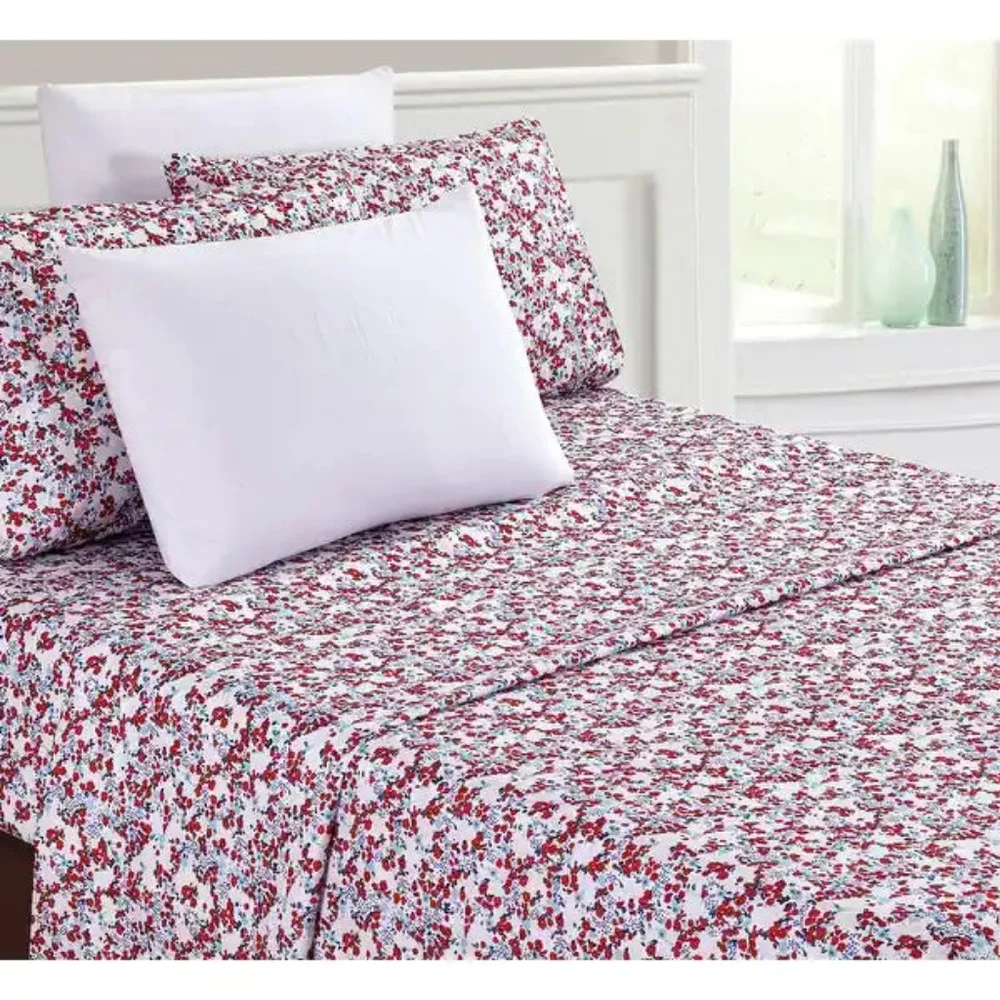 CHRISTOPHER KNIGHT Floral King Microfiber 4 Pc Sheet Set